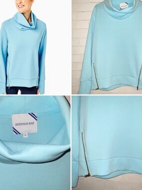 Tuckernuck Addison Bay $168 The Everyday Pullover Turquoise Large EUC
